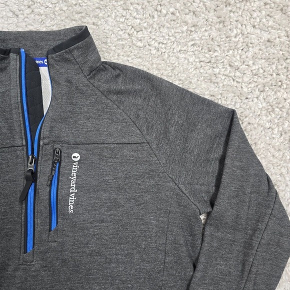 Vineyard Vines Sweater Mens XS Gray Performance 1/4 Zip Long‎ Sleeve Pullover - Picture 3 of 11